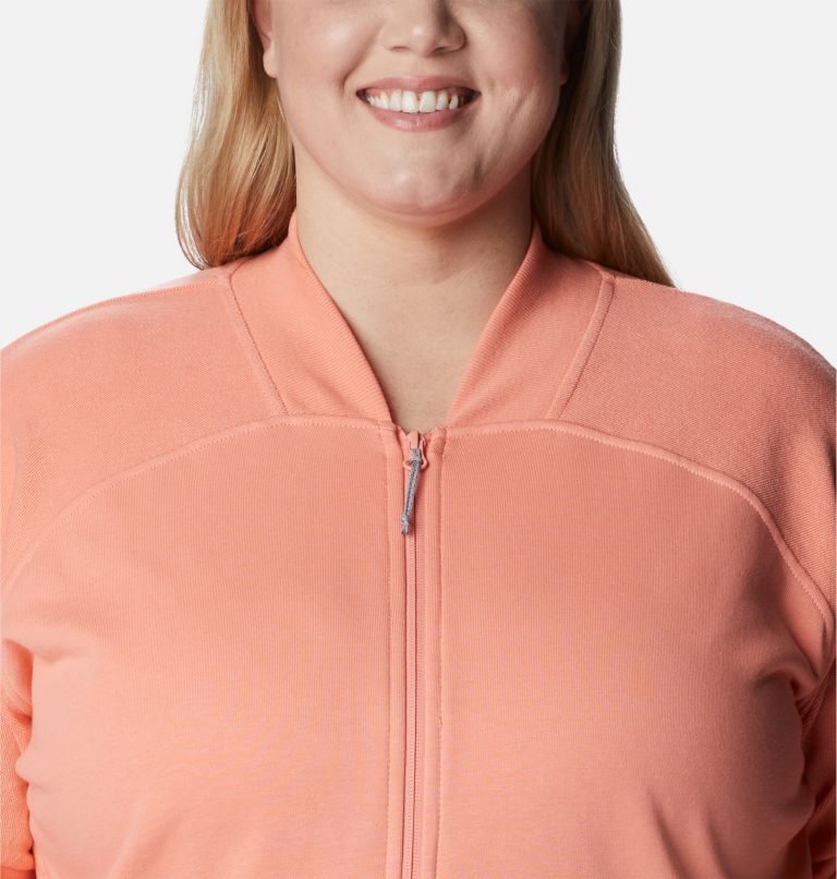 Jacheta Columbia Lodge French Terry Full Zip Dama Corai | Plus Size BN97SZA80